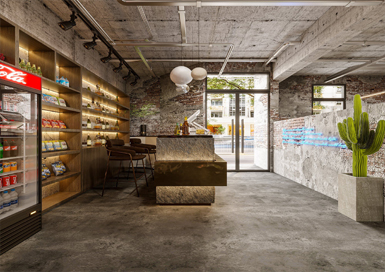 磚瓦工業風網咖設計案例效果圖